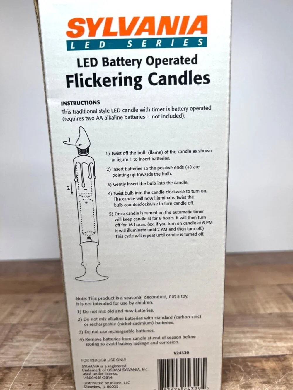 Sylvania LED Battery Operated Flickering Candles 4 Pack 9'' Tall Gold Base